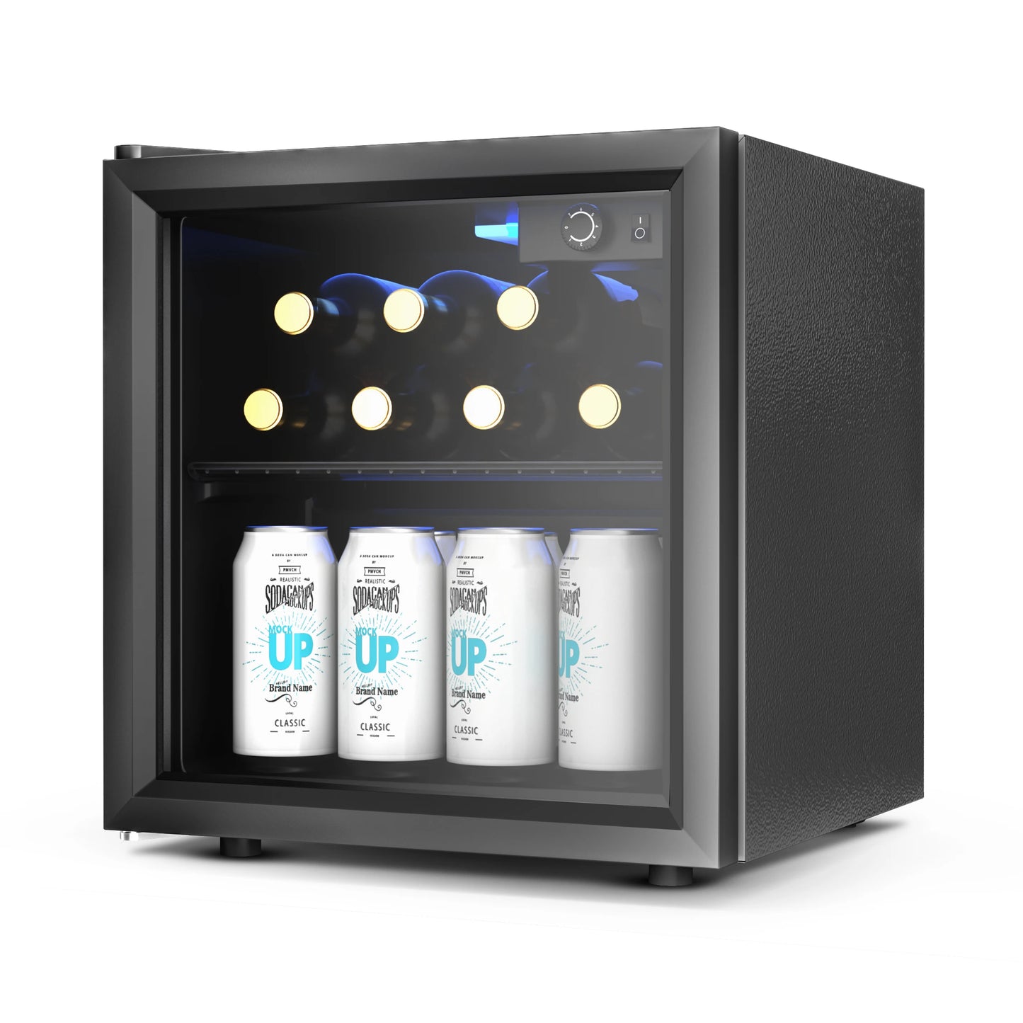 Mini Fridge 1.3 cu ft. 48 Can Beverage Refrigerator Cooler for Beer Drinks Wines Beverage Fridge with Adjustable Shelves