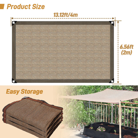 1 Pack 2×4M Garden Sunshade Cloth, Brown Sunshade Net for Outdoor Garden Pool Patio
