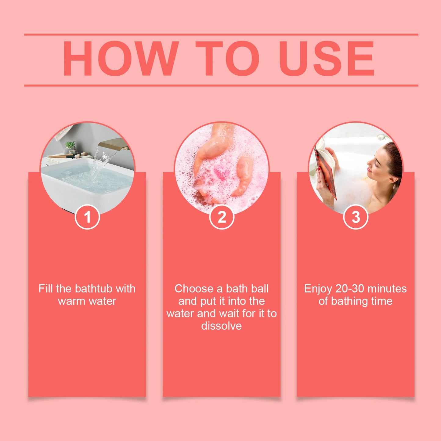 6pcs Fragrance Bath Bombs Nourish Moisturizing Skin Stress Relief