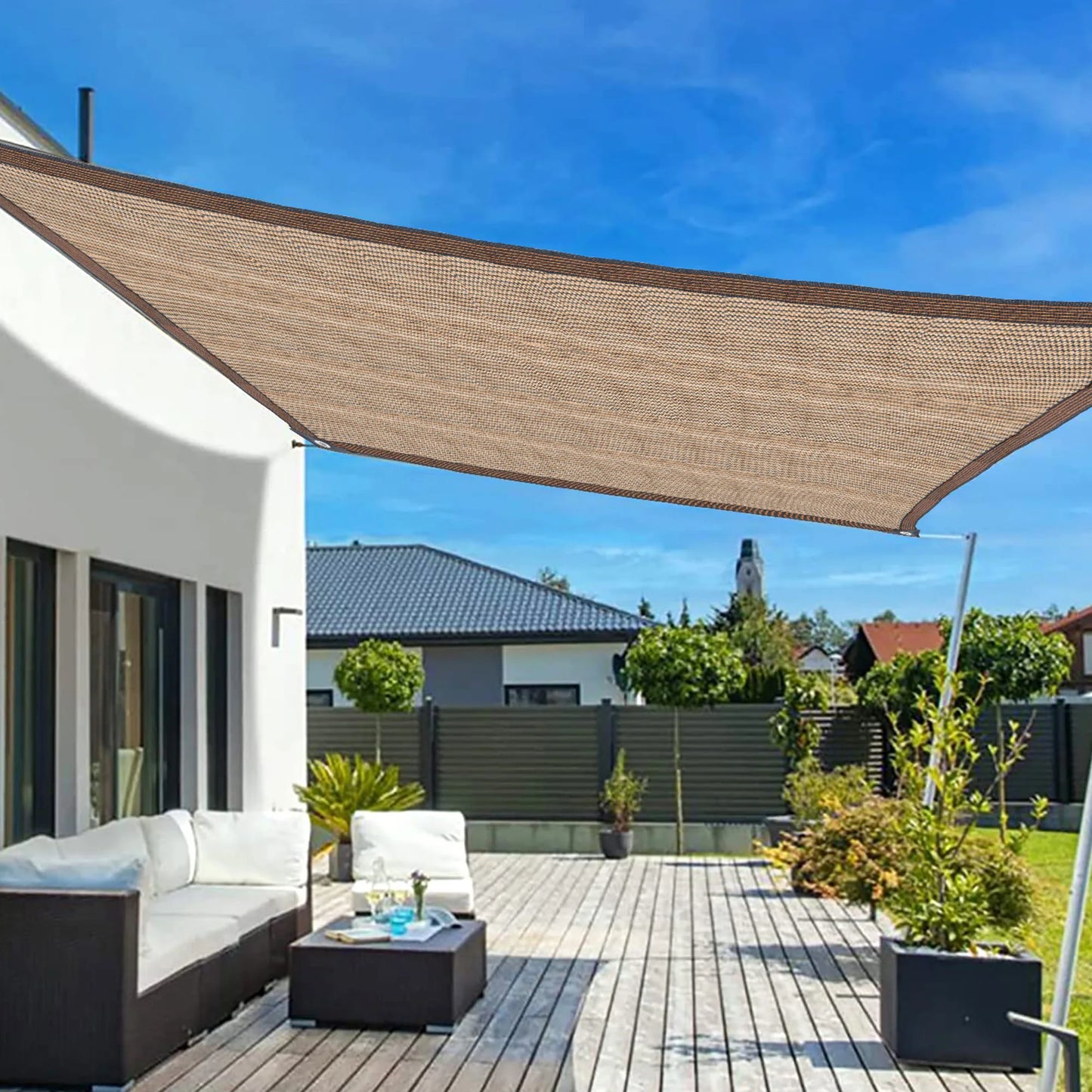 1 Pack 2×4M Garden Sunshade Cloth, Brown Sunshade Net for Outdoor Garden Pool Patio