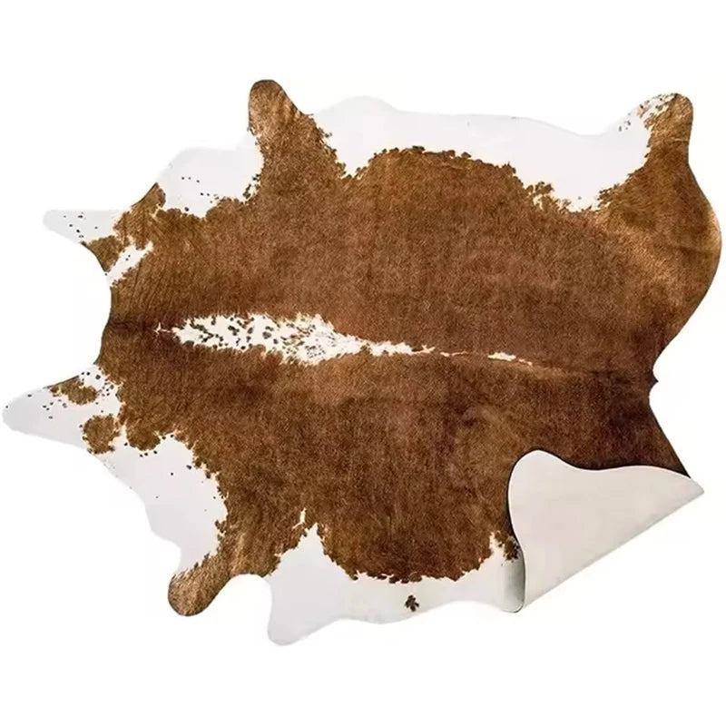 Faux Fur Animal Cow Hide Carpet ,Sturdy and Large Size Cow Print Rugs, Suitable for Bedroom Living Room Western Style