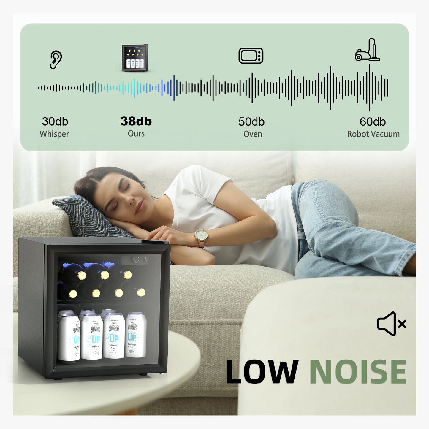 Mini Fridge 1.3 cu ft. 48 Can Beverage Refrigerator Cooler for Beer Drinks Wines Beverage Fridge with Adjustable Shelves