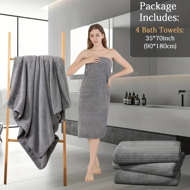 1/4 Pack Oversized Bath Towels Set-35"x70"Extra Large Microfiber XL Bath Sheets, Grade Bath Towels for Home, Family, or Gift