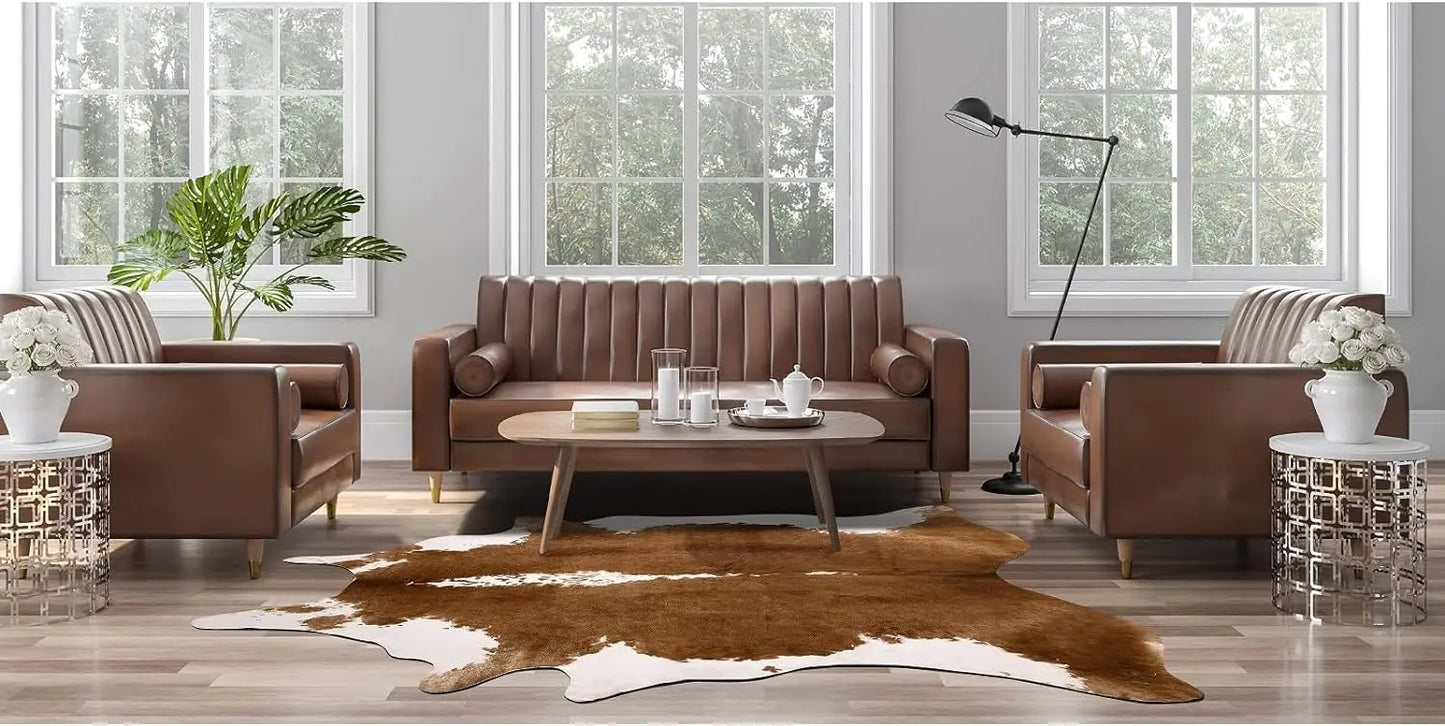 Faux Fur Animal Cow Hide Carpet ,Sturdy and Large Size Cow Print Rugs, Suitable for Bedroom Living Room Western Style