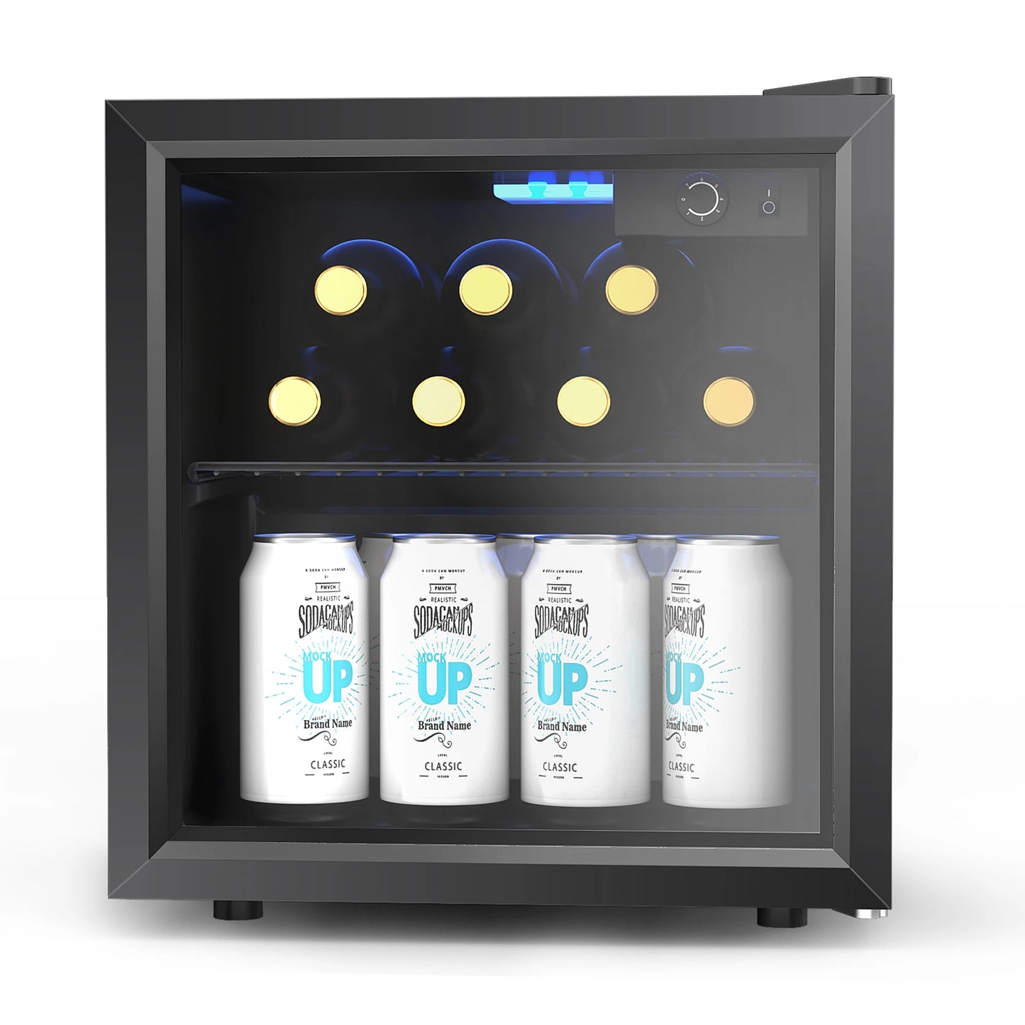 Mini Fridge 1.3 cu ft. 48 Can Beverage Refrigerator Cooler for Beer Drinks Wines Beverage Fridge with Adjustable Shelves