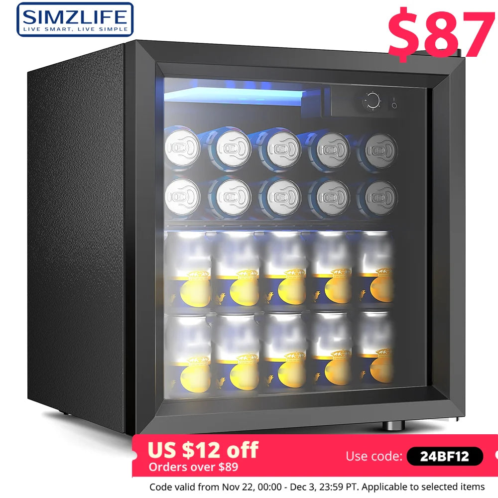 Mini Fridge 1.3 cu ft. 48 Can Beverage Refrigerator Cooler for Beer Drinks Wines Beverage Fridge with Adjustable Shelves