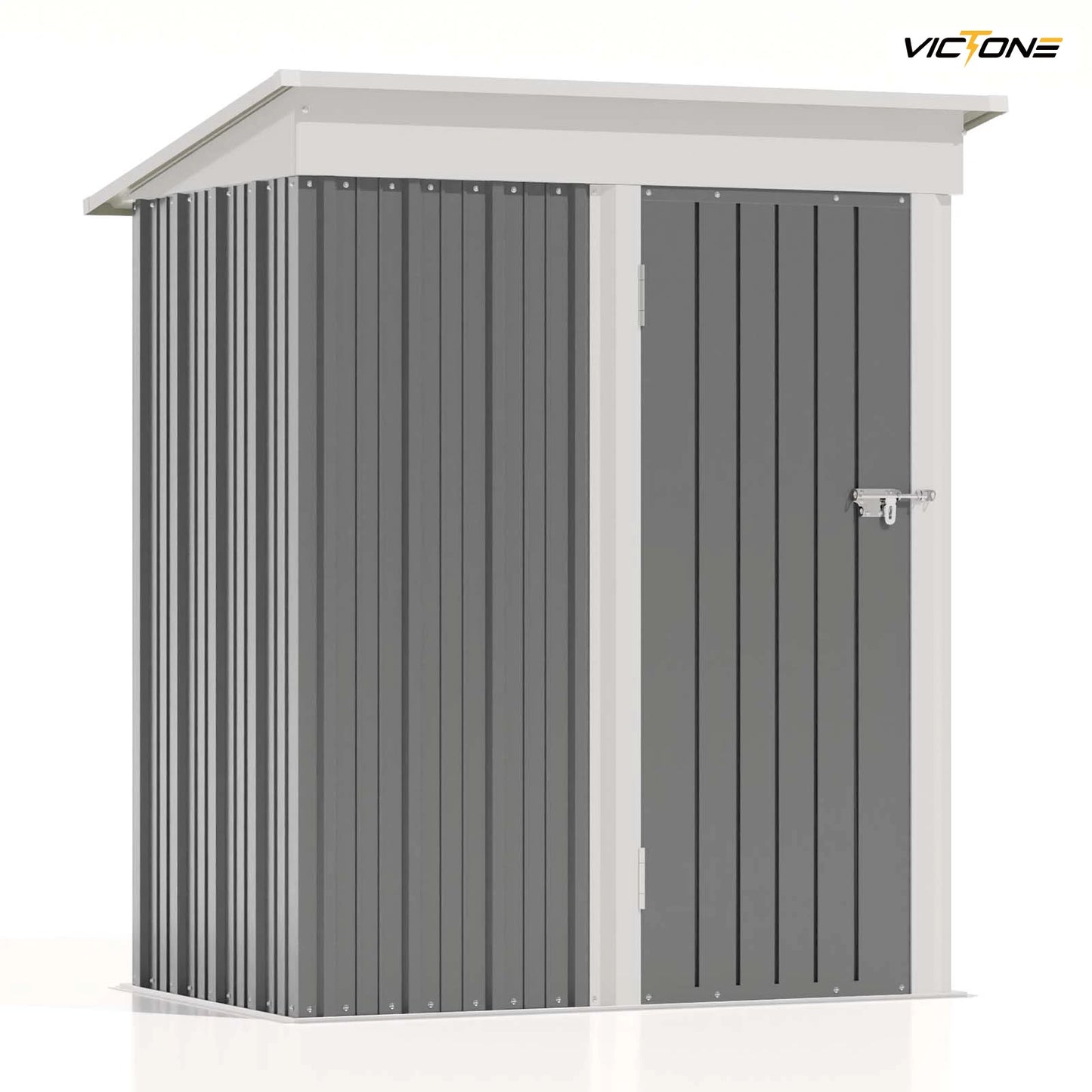 5x3 FT Outdoor Storage Shed, Tool Shed with Sloping Roof and Lockable Door, Metal Shed for Backyard Garden Patio Lawn