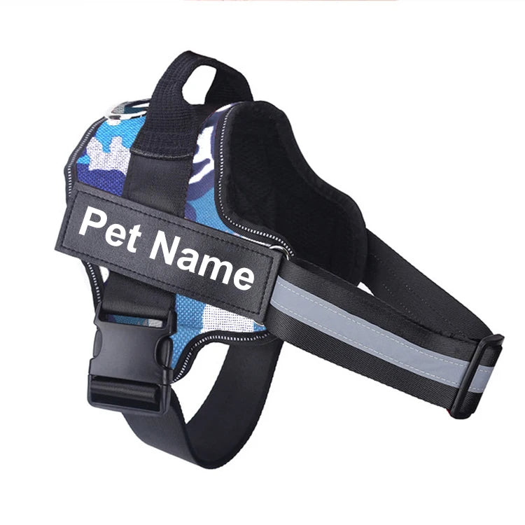 Dog Harness NO PULL Reflective Breathable Adjustable Pet Harness Vest with ID Custom Patch