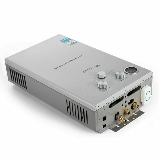 18L Hot Water Heater Propane Gas LPG/LNG On-Demand Tankless Water Heater Digital Home Bathroom Shower Head Instant Boiler Heater