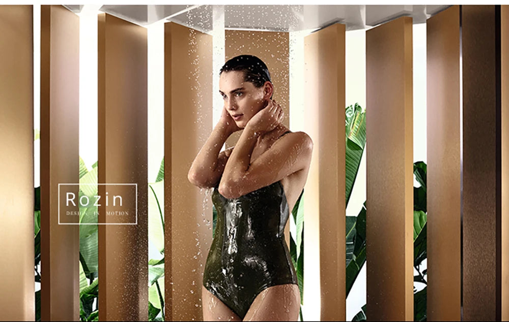 Black Shower Faucets System Bathroom Wall Mounted Rainfall Shower Kit Concealed Embedded Box Hot Cold Water Mixer Tap SUS304