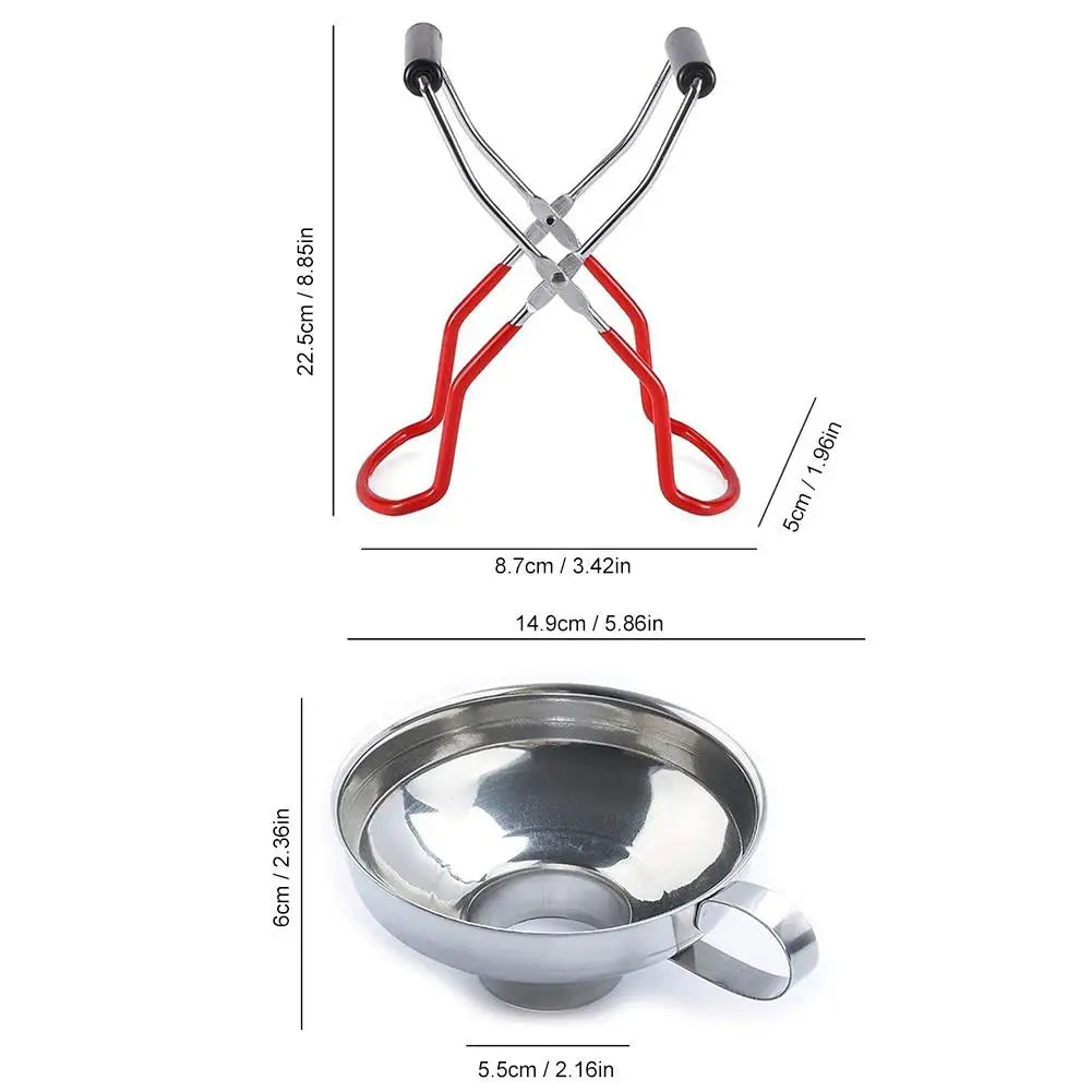 4PCS Canning Jar lifter with Grip Handle Stainless Steel Can Lifter Tongs Jar Clip Mason Jar Glass Lifter Canning Tool Kit