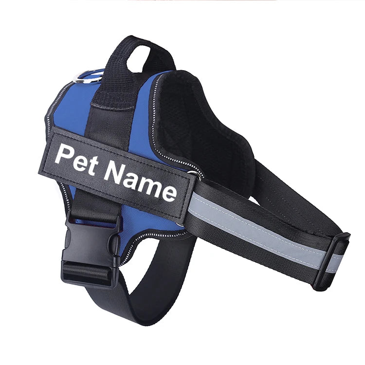 Dog Harness NO PULL Reflective Breathable Adjustable Pet Harness Vest with ID Custom Patch