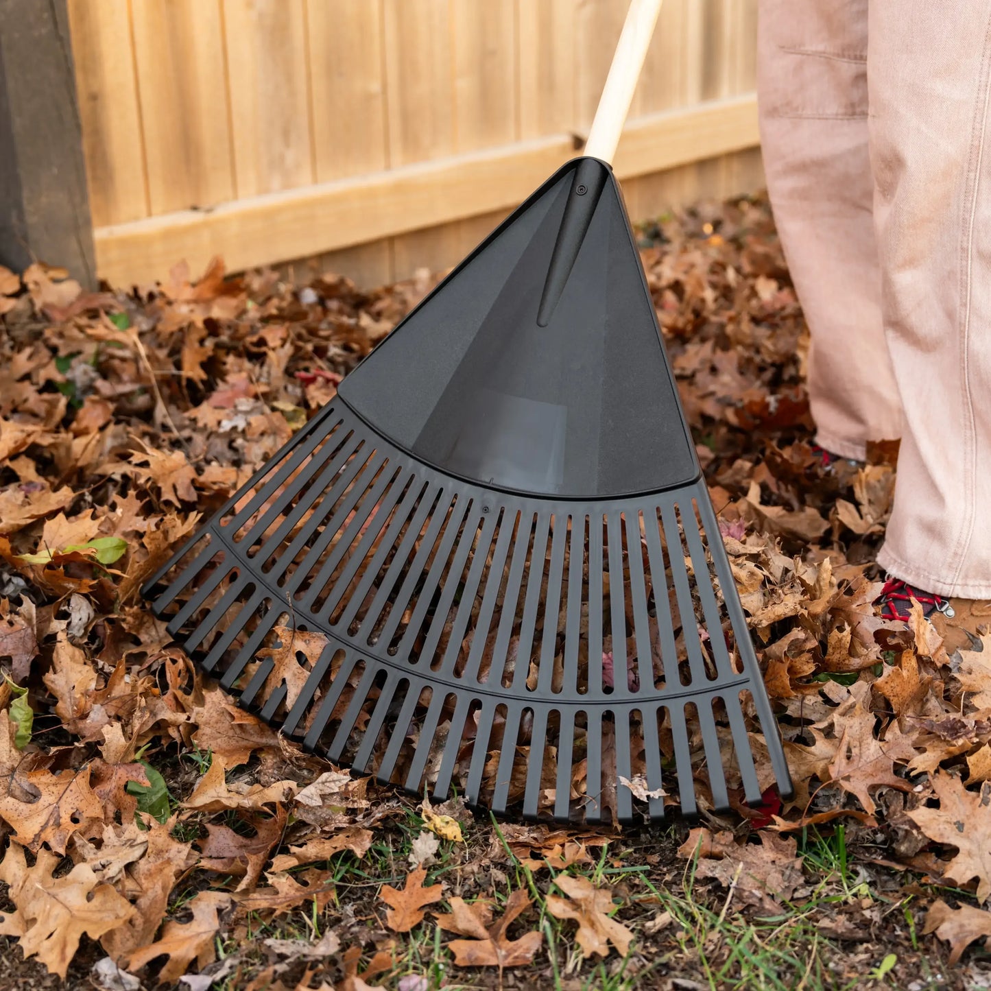 24-inch Wood and Poly Leaf Rake