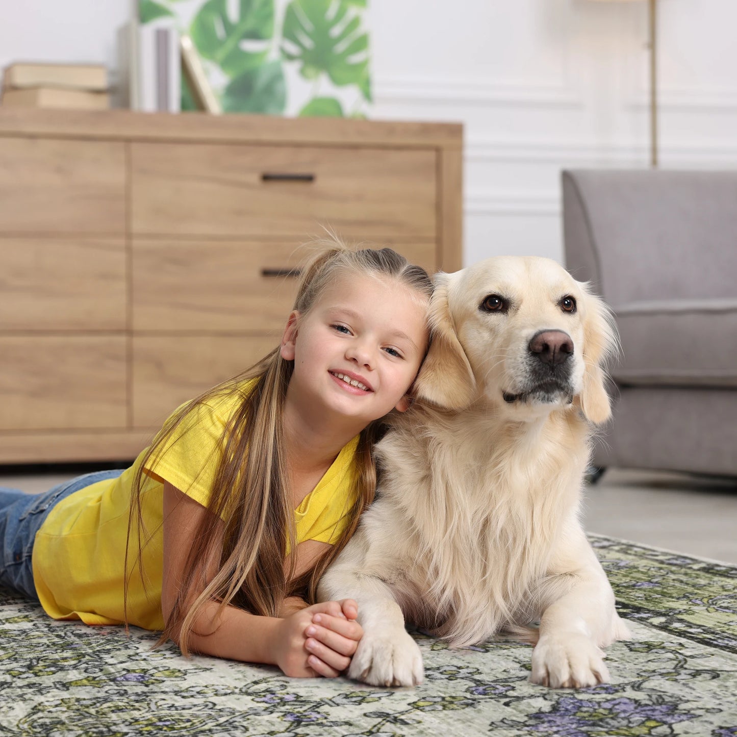 Vintage Area Rugs Low Pile Machine Washable