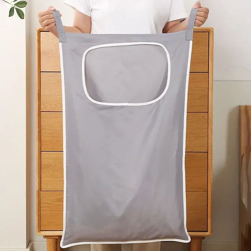 Over-the-Door Hanging Laundry Basket Wall-mounted Dirty Clothes Storage Organizer for Bathroom