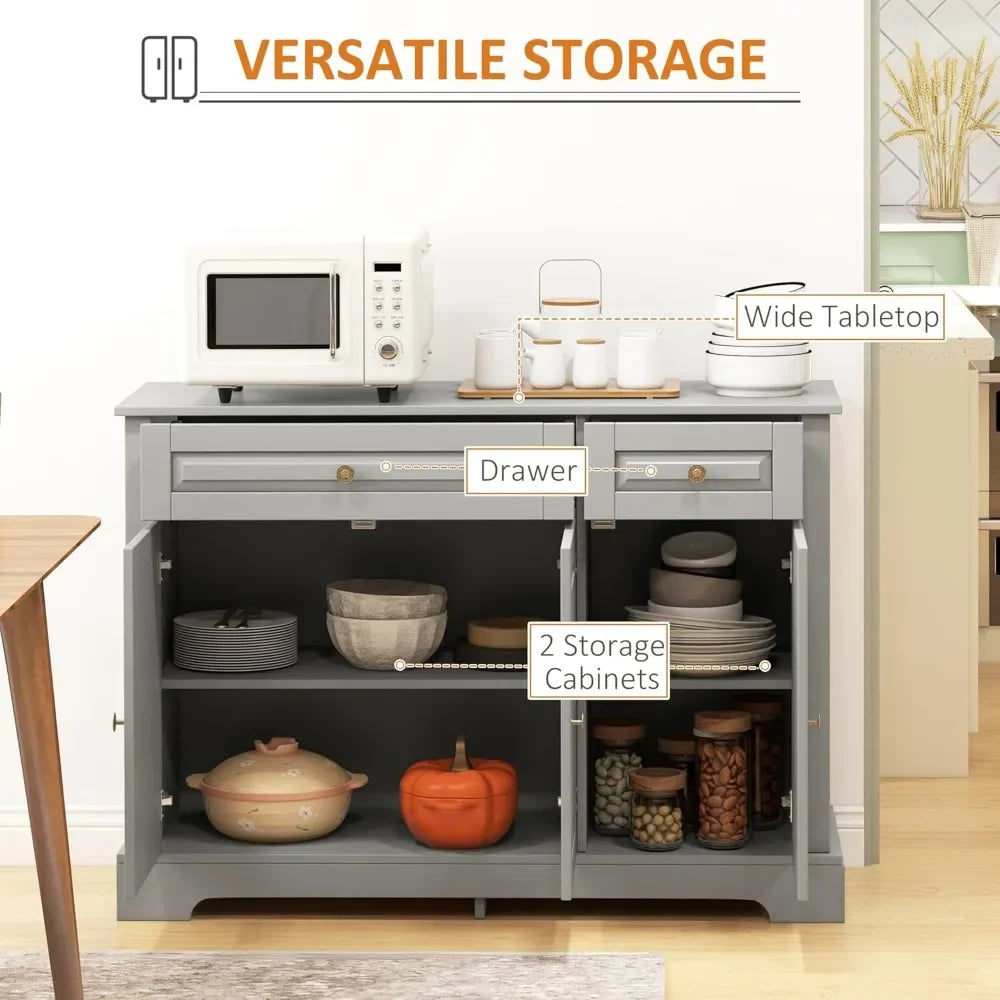 "Sideboard Buffet Cabinet, Modern Design with 2 Drawers & Adjustable Shelves – Coffee Bar Storage for Kitchen or Dining Room"