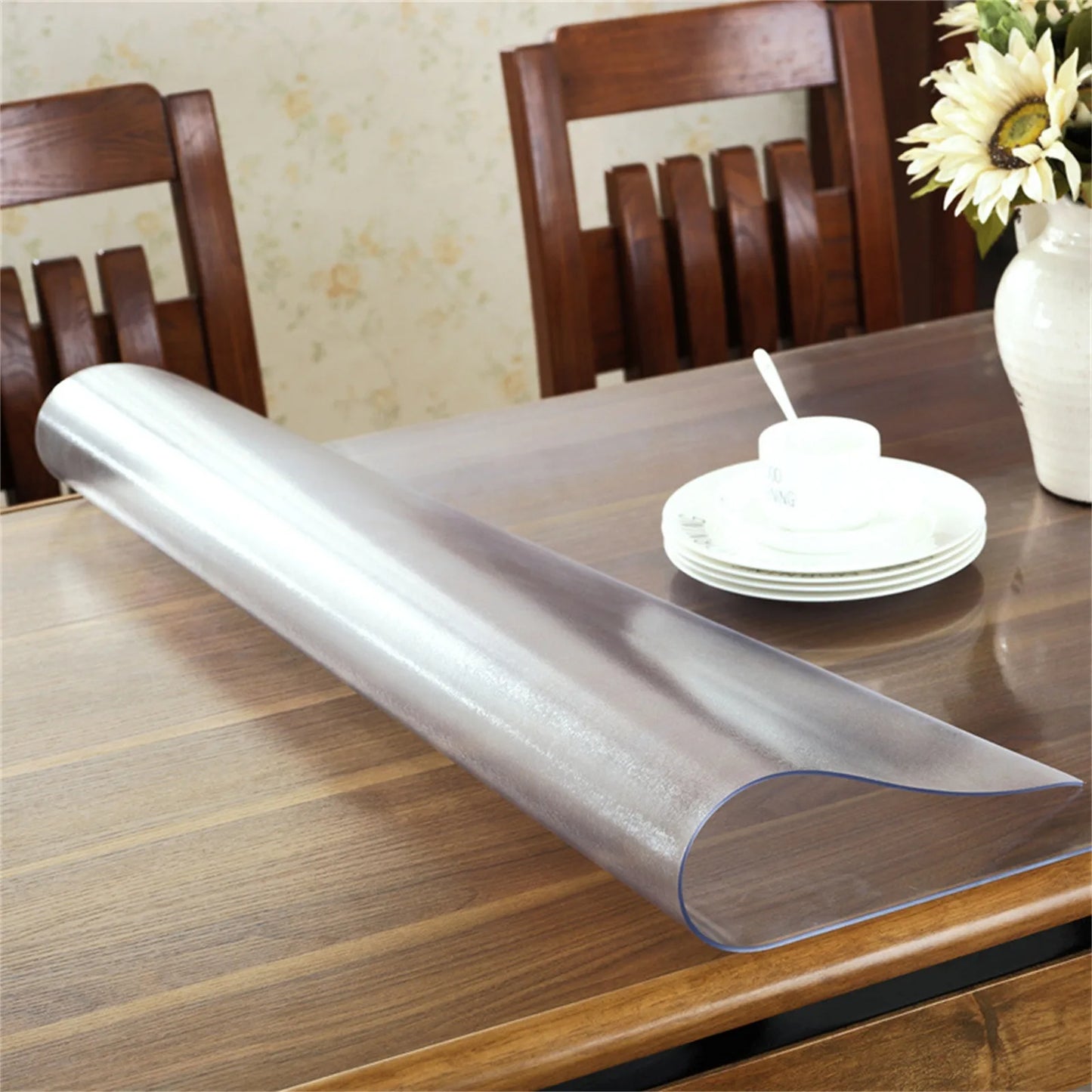 Clear Vinyl Tablecloth Protector Waterproof Oil-Proof  Sheet Table Cover 150x228