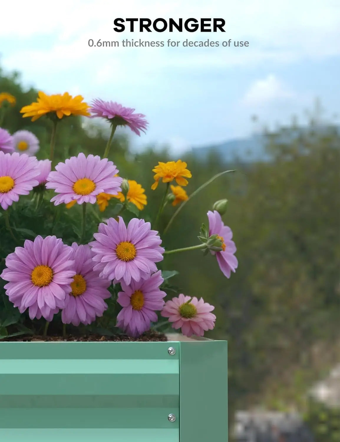 6x3x2 8x4x2ft Galvanized Raised Garden Bed Deep Root Planter Box for Vegetables Flowers Herbs