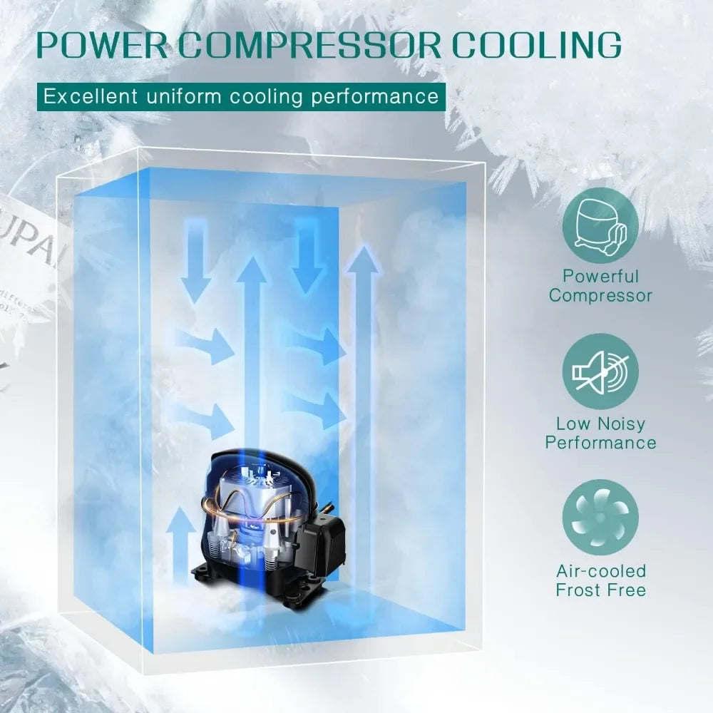 Refrigerator, 24 inch Under Counter Beverage Cooler for 154 Cans w/ 32-41℉ Temperature Range