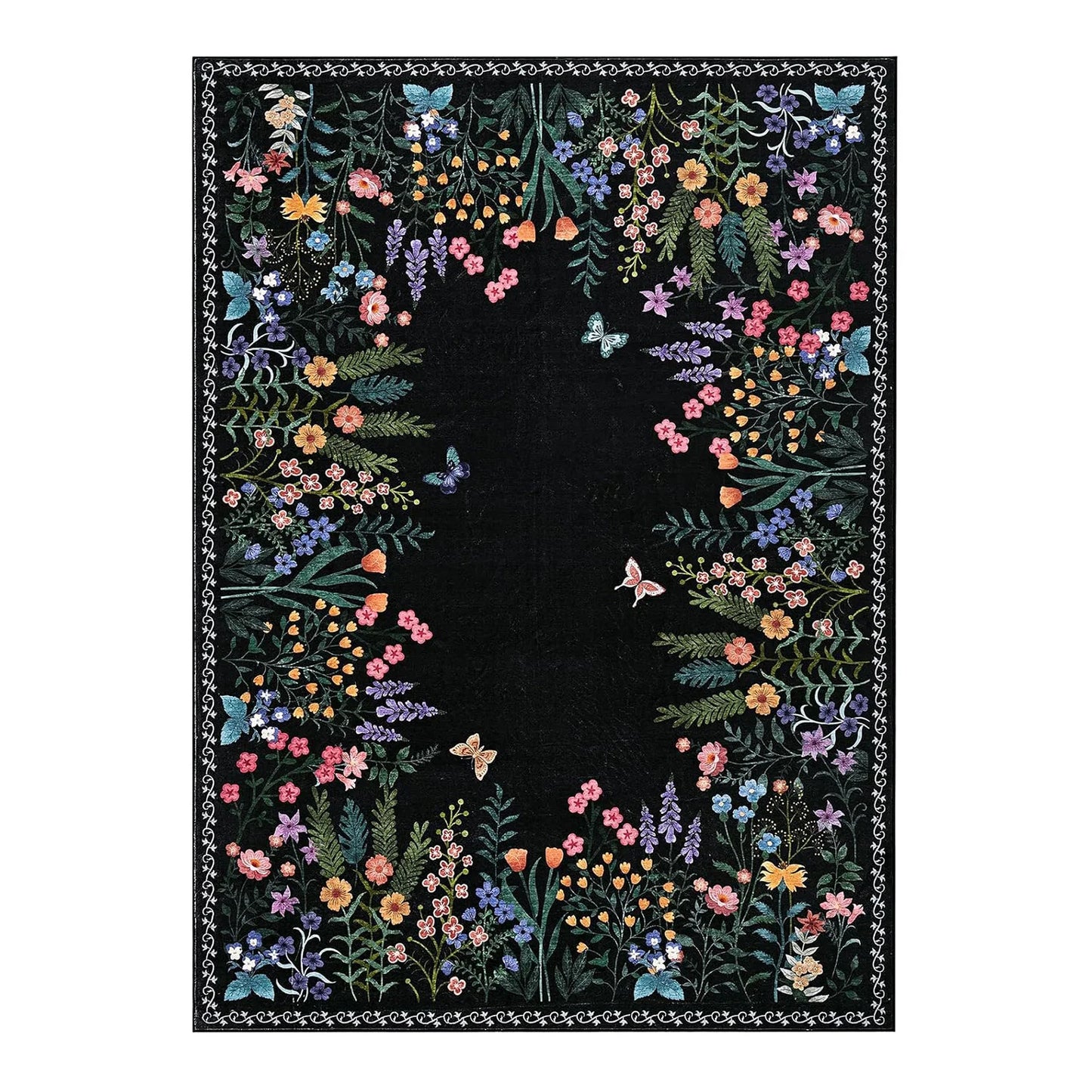 Washable Floral Rug ,Soft ,Non Slip