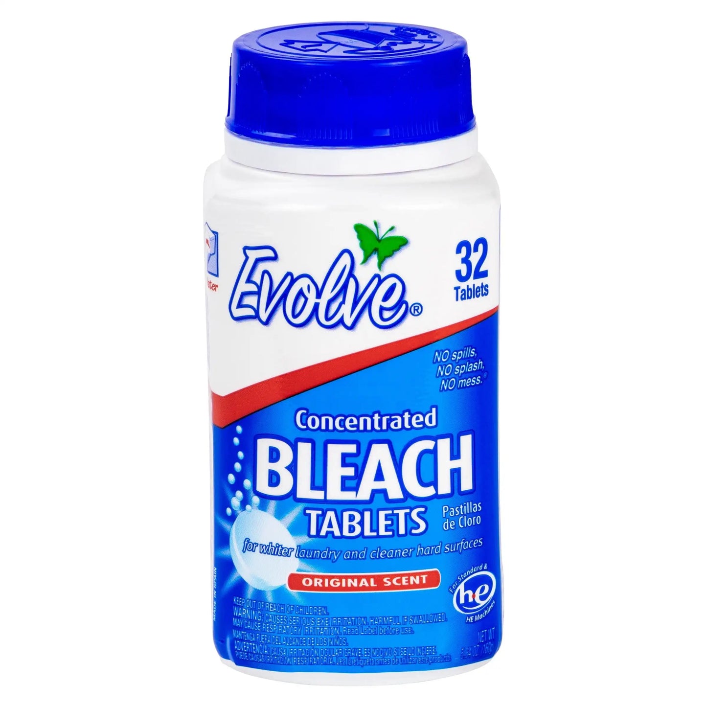 32-Count Concentrated Bleach Tablets, Original Scent for Laundry & Disinfecting, Easy Storage & Dissolving