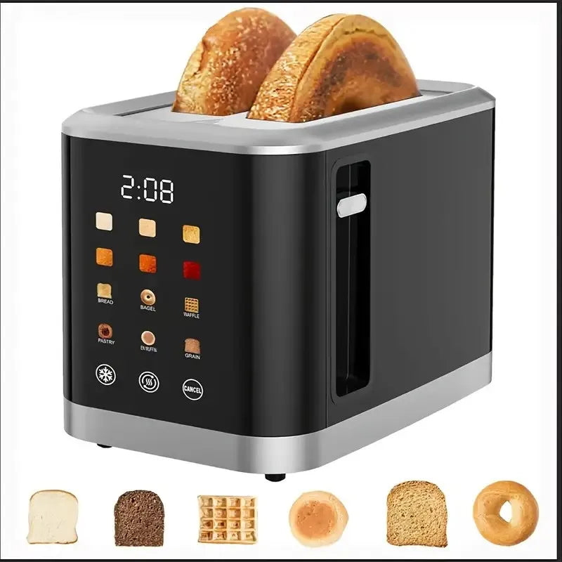 Smart Digital Bread Toaster with Touch Screen LCD Display  6 Bread Types  6 Shade Settings, 1.5" Wide Slot