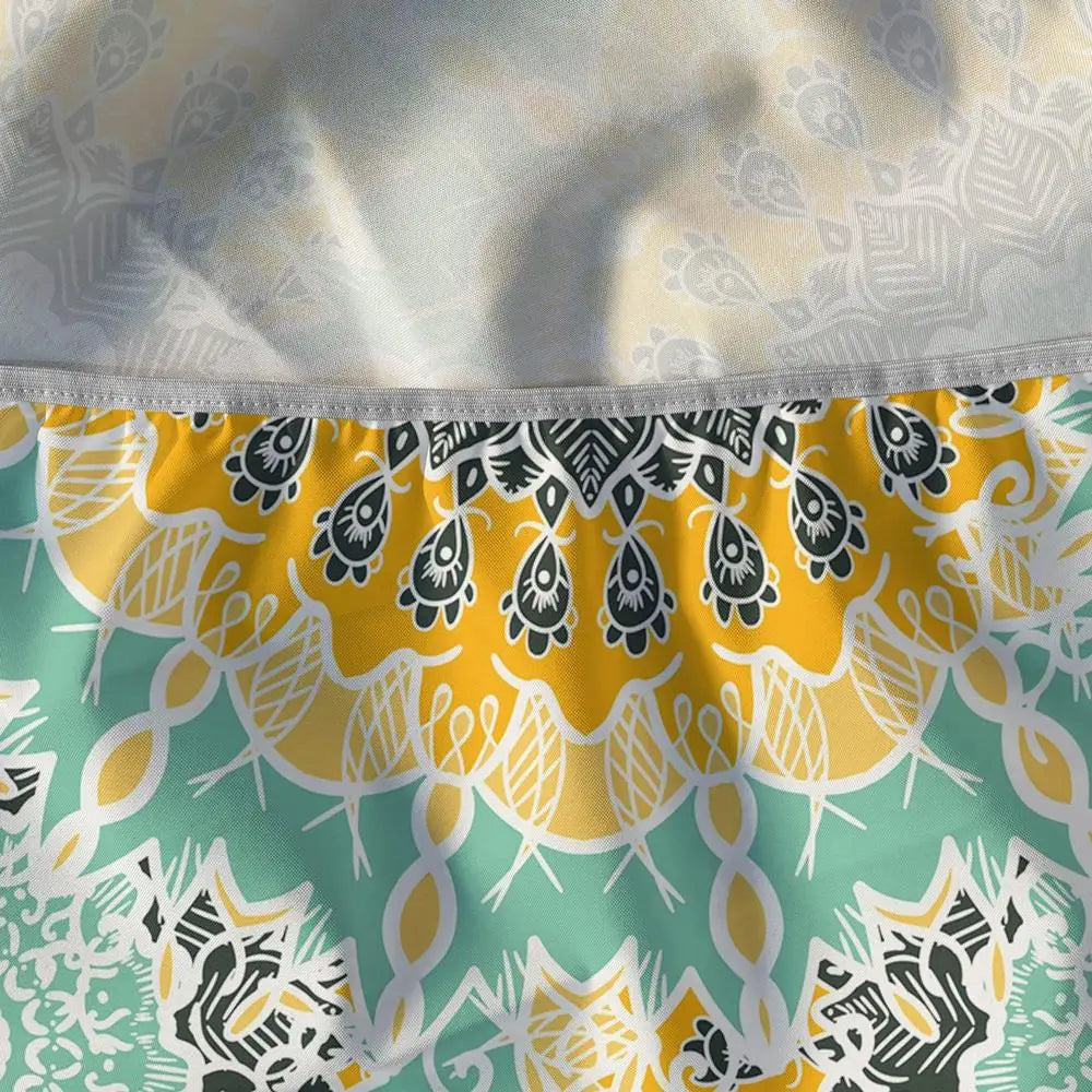 3pcs Picnic Table Covers With Elastic Tablecloth For Outdoor Parties And Camping