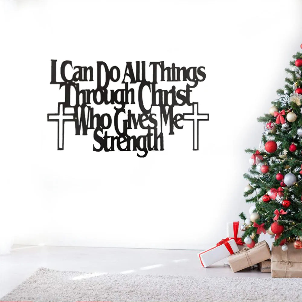 Empowering Wall Art: "I Can Do All Things Through Christ Who Gives Me Strength" —Inspirational Home Decor Piece