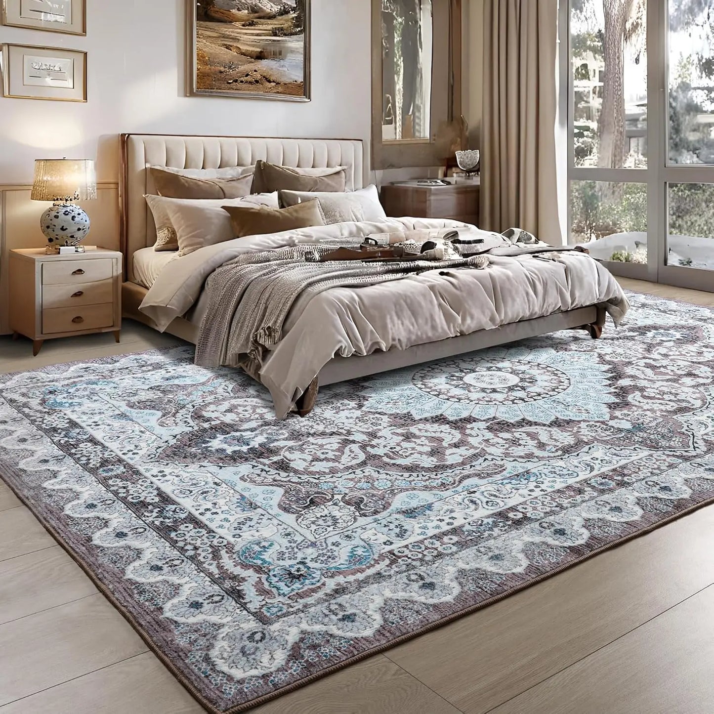 Non-Slip Low Pile Area Rugs ,Machine Washable