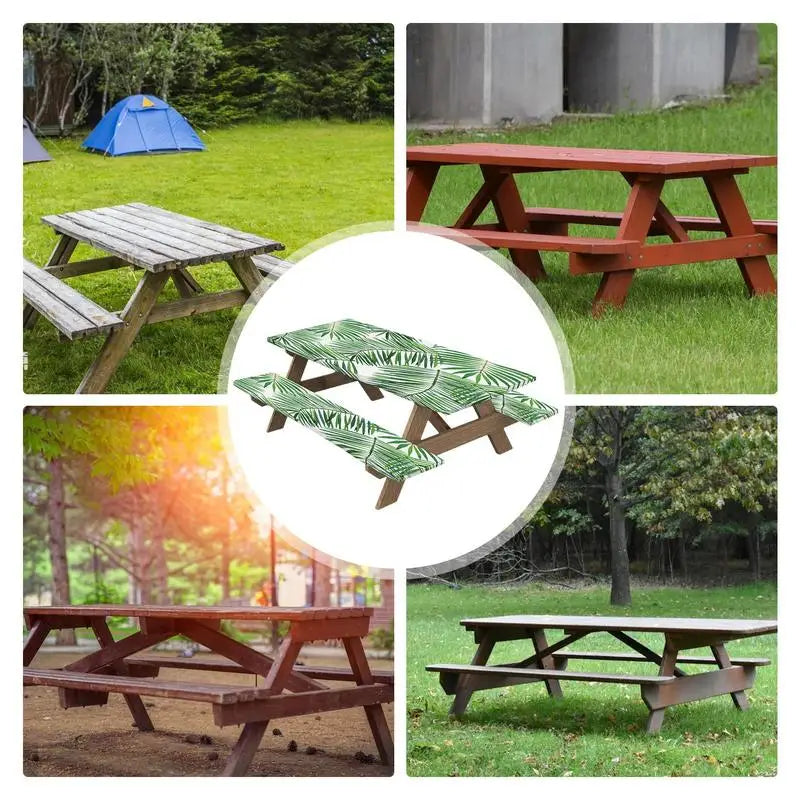 Picnic Table And Bench Covers 3pcs Stylish Picnic Table Cloths