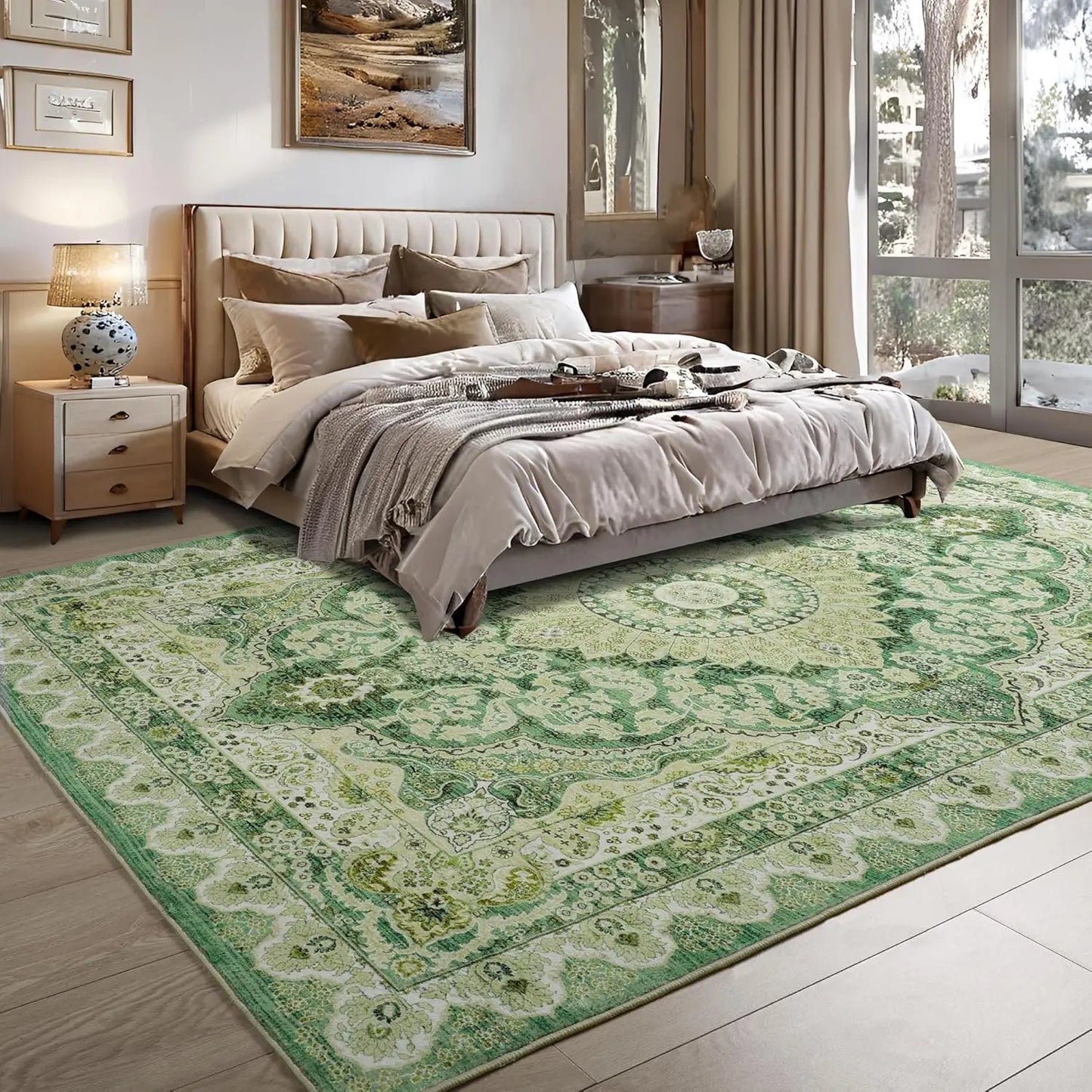 Non-Slip Low Pile Area Rugs ,Machine Washable