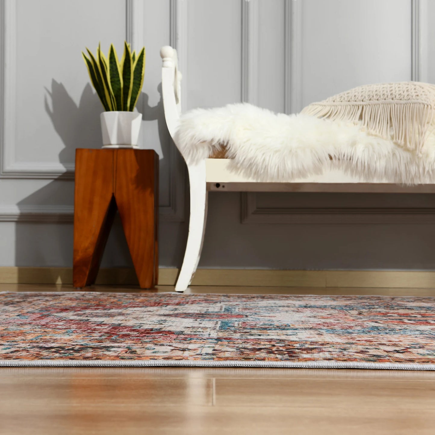 Vintage Bohemian Area Rug for Living Room, Bedroom