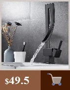 Bathroom Deck Mounted Basin Faucet Black Sink Tap Single Hole Water Tap Hot and Cold Mixer Faucet