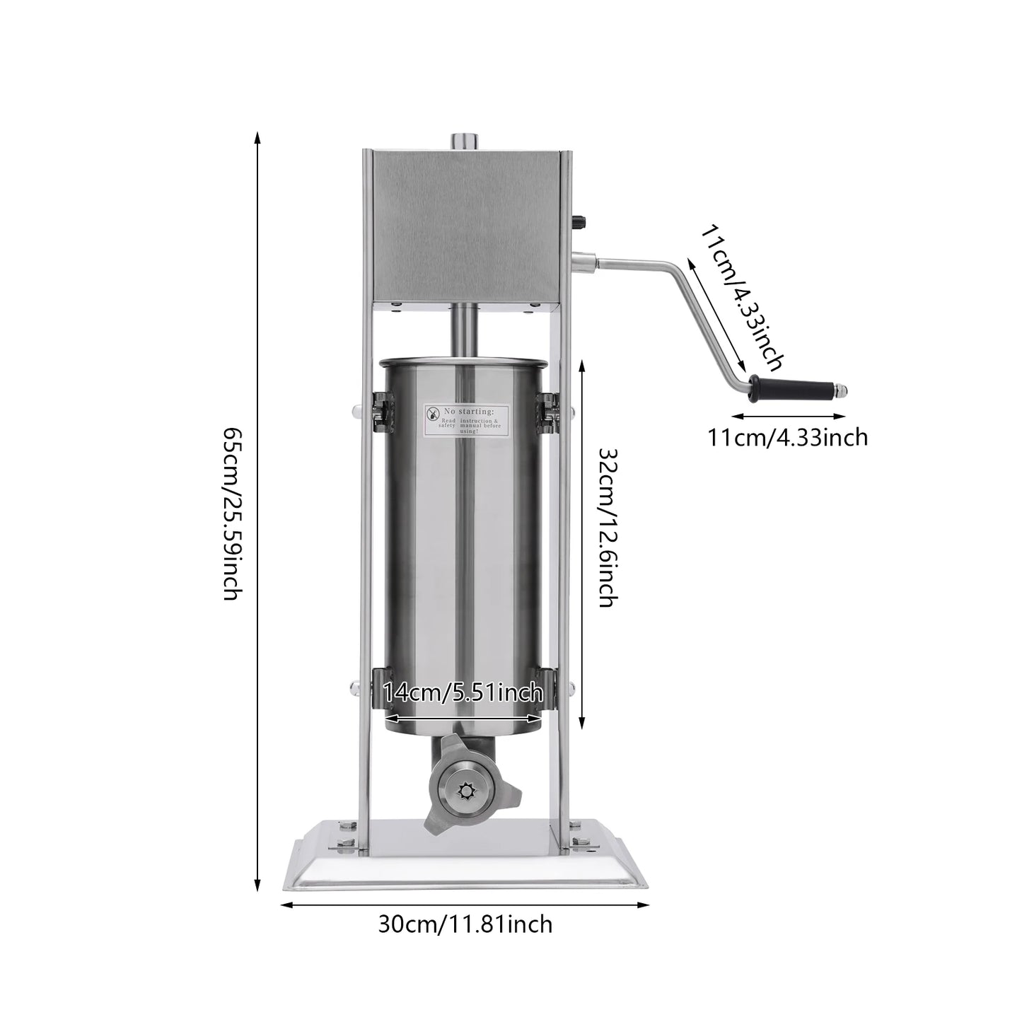 Churro Maker Machine 5L Stainless Steel Homemade Vertical Chocolate Caramel Filling Kitchen Machine with 6 Nozzles & 2 Speed