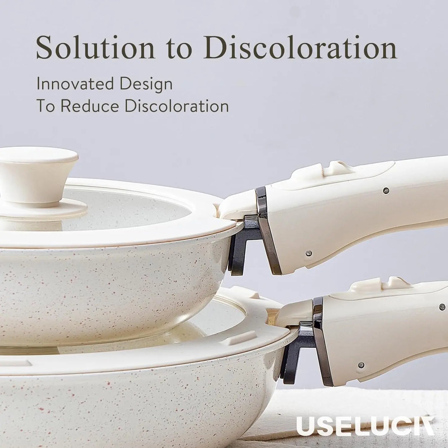 Pots and Pans Set Healthy Non toxic Non Stick Ceramic Cookware Set 21 Pcs Detachable Handles, Oven Safe, Induction Dishwasher