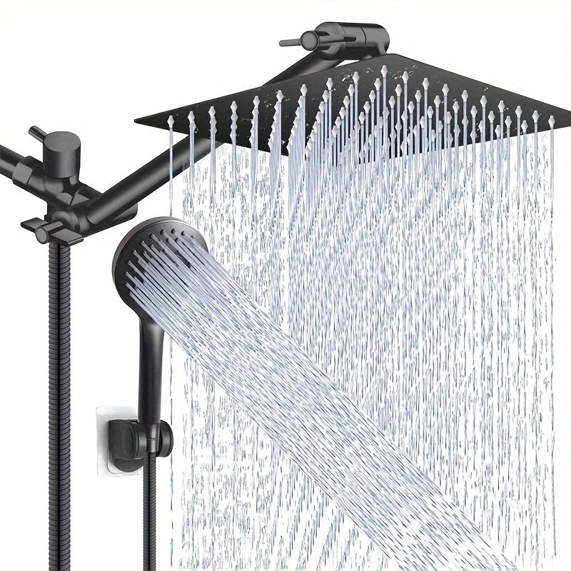 12 Inch Quality Set Rain Shower Head / Handheld Water Saving Shower Bathroom Handheld Three Mode Booster Shower Combination
