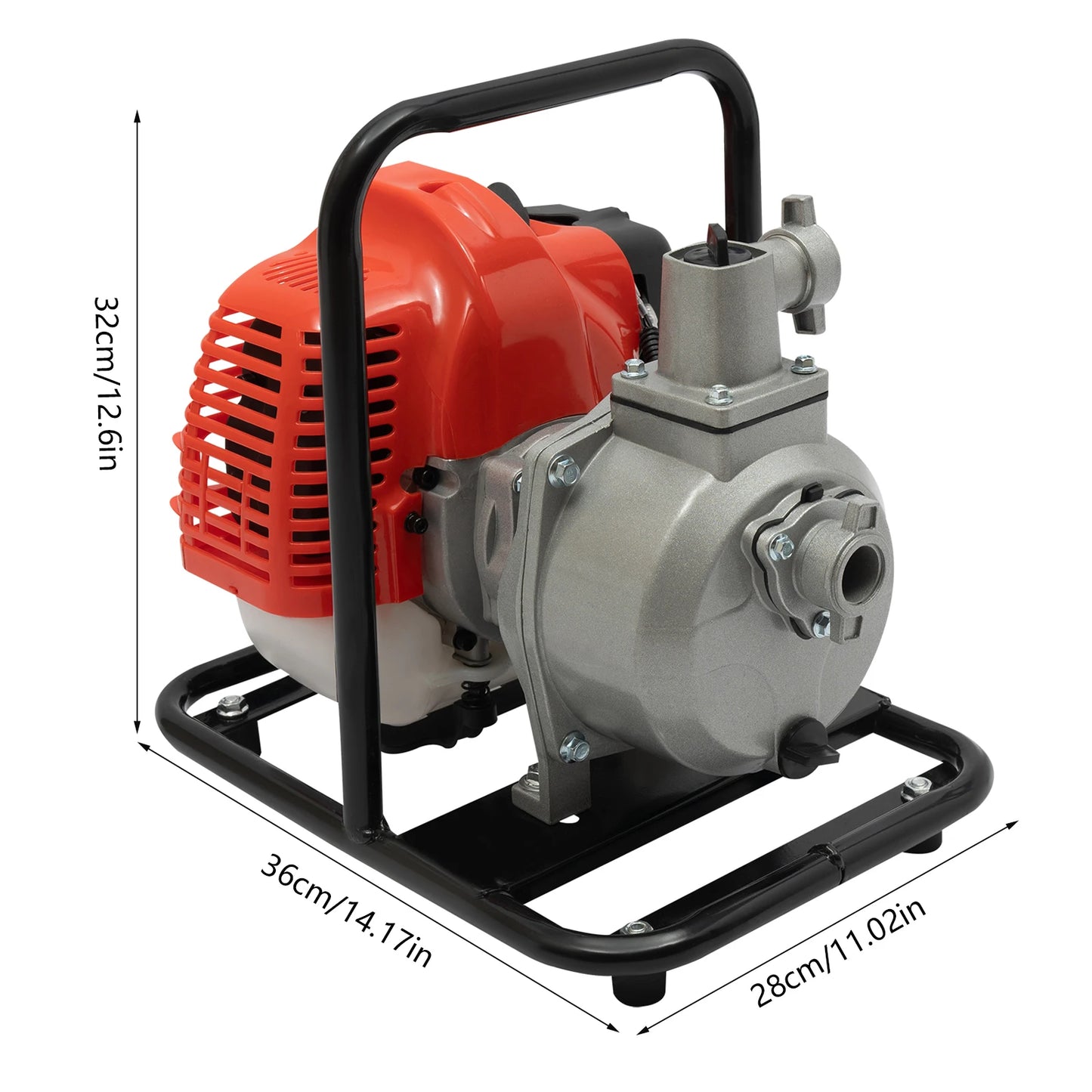 Gasoline Water Pump 2-Stroke Portable Gasoline Engine Trash Pump 20m Lift Powerful Engine Water Transfer Pump 26.25ft Suction