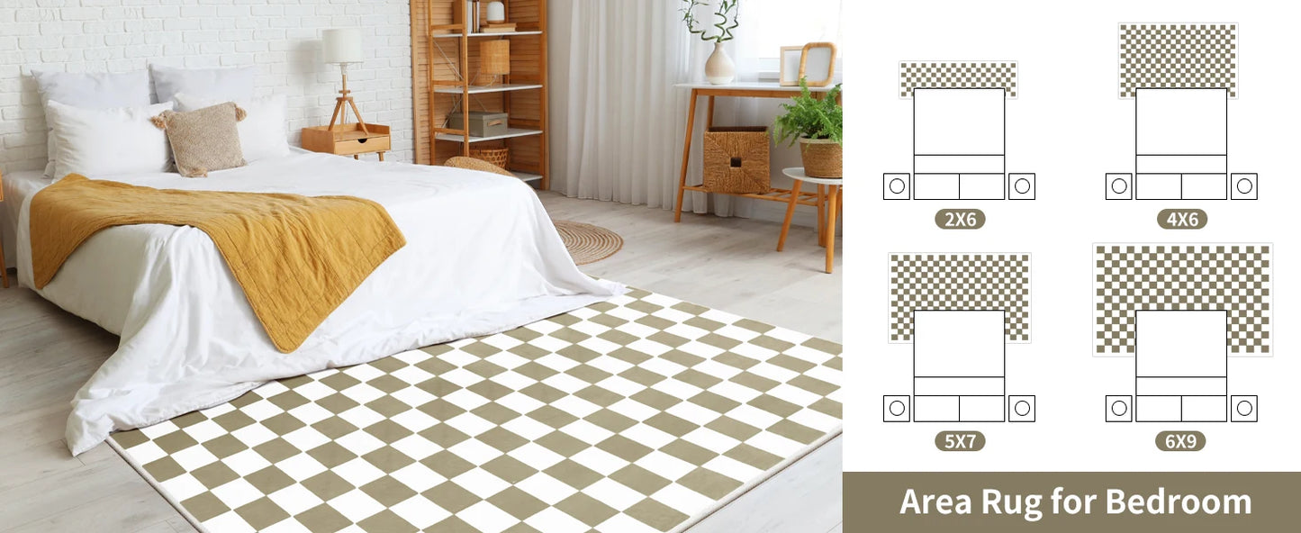 Black and White Checkered Rug