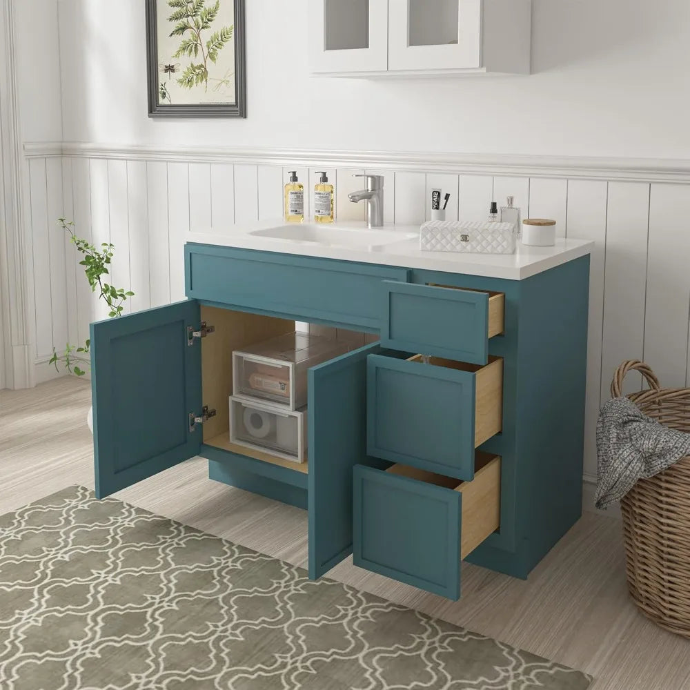 42" Unassembled  Bathroom Vanity - 2-Door & 3-Drawer Floor Cabinet