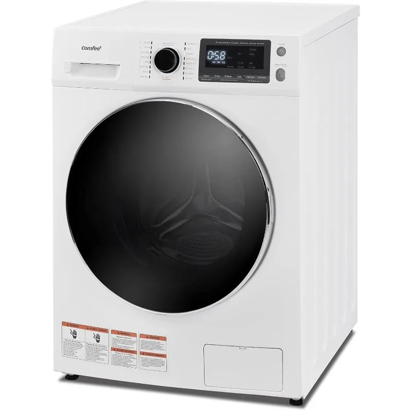 24"Washer and Dryer Combo 2.7cu.ft 26lbs Washing Machine Steam Care, Overnight Dry, No Shaking Front Load Full-Automatic