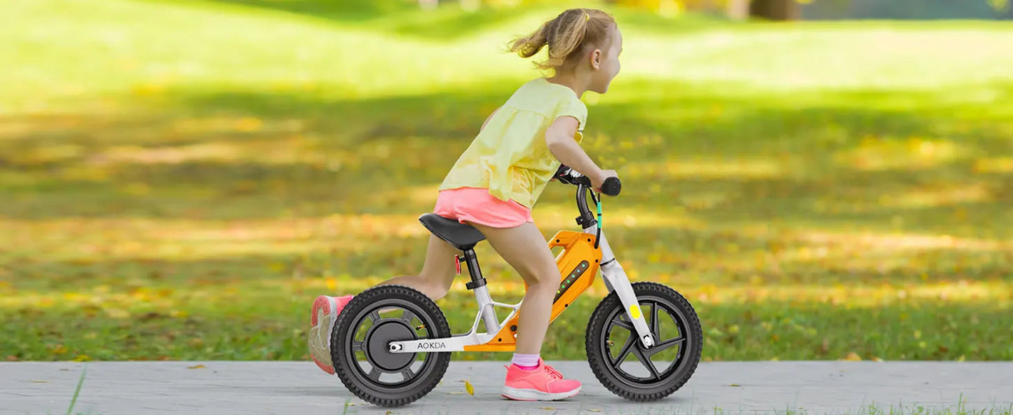 Electric Bikes for Kids, 180W Electric Balance Bike, 12" Pneumatic Tire 21.6V/5.2Ah Battery Boys & Girls E Bike Bicycle