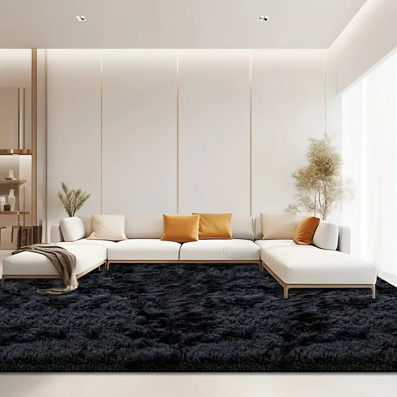 Large plush area rug, decorative for living room, super soft and fluffy plush rug for bedroom