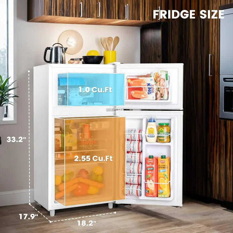 3.55 Cu. Ft Mini Fridge with Freezer