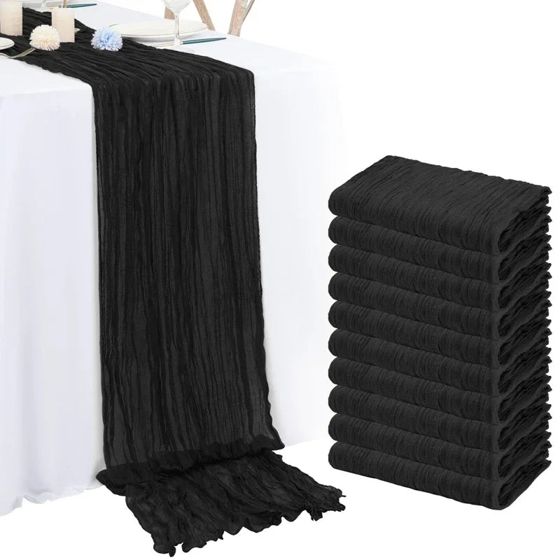 1pc Cheesecloth Table Runner,Country Style Gauze Cheese Cloth Tablecloth For Wedding,Bridal Shower,Baby Shower,Birthday Party