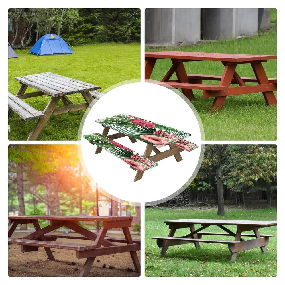 Picnic Table And Bench Covers 3pcs Stylish Picnic Table Cloths