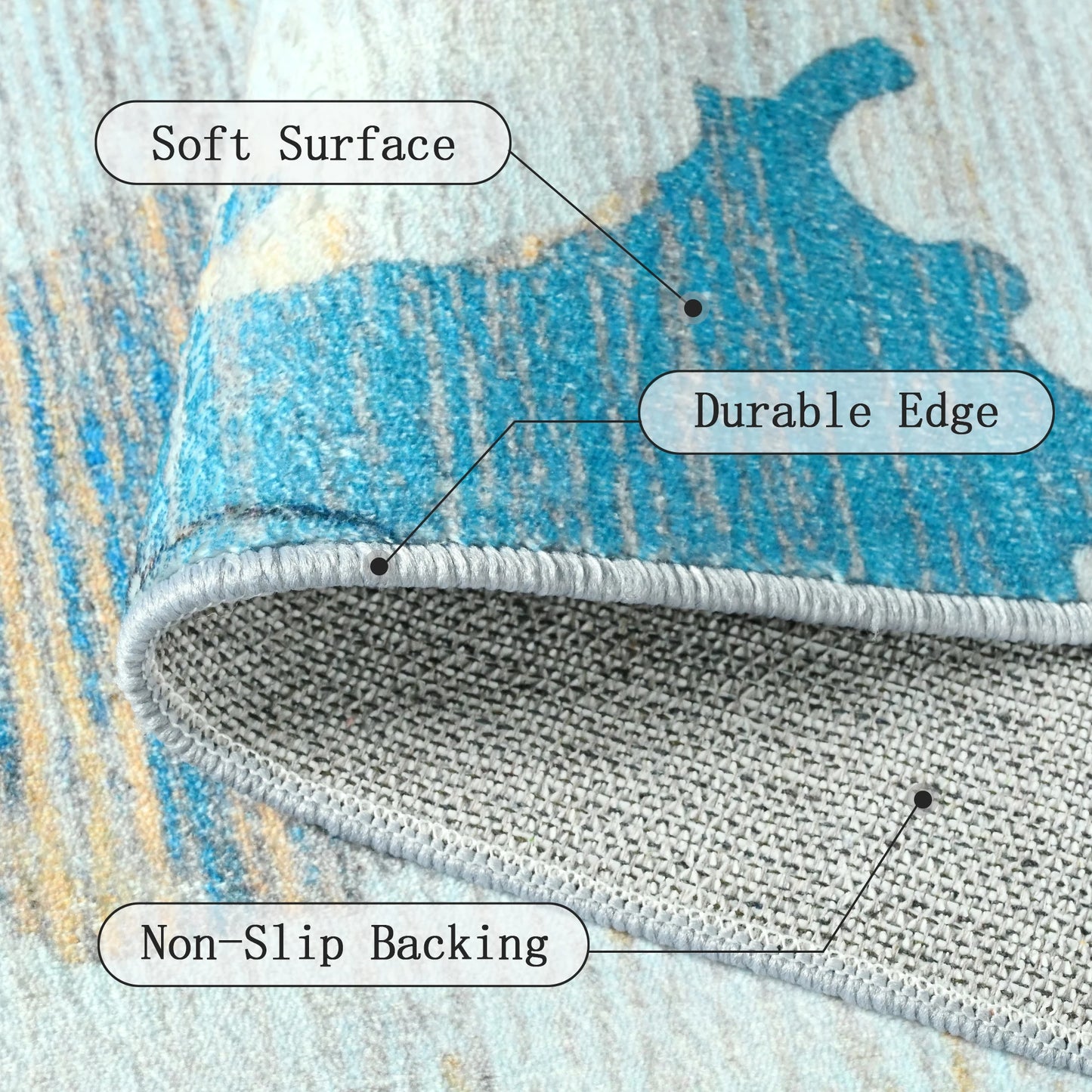 Elegant Floral Faux Wool Area Rug