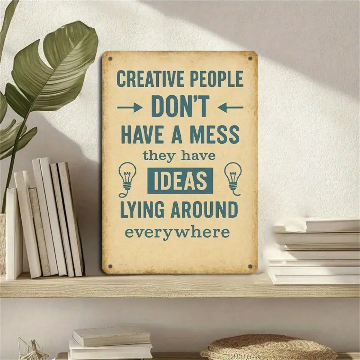 1PC Tin Sign Creative People Quote - Office/Studio Decor, Motivational Wall Art, 8x12 Inches/20x30 Cm