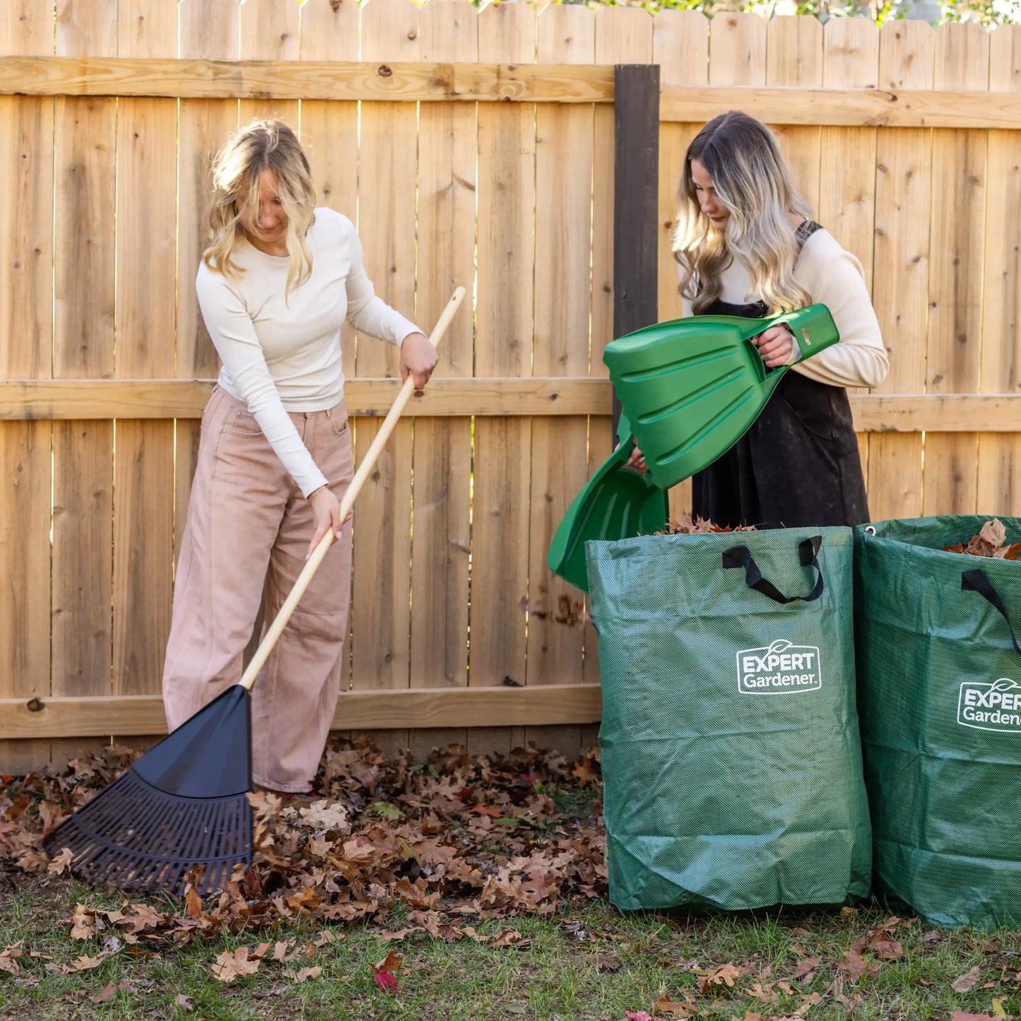 24-inch Wood and Poly Leaf Rake