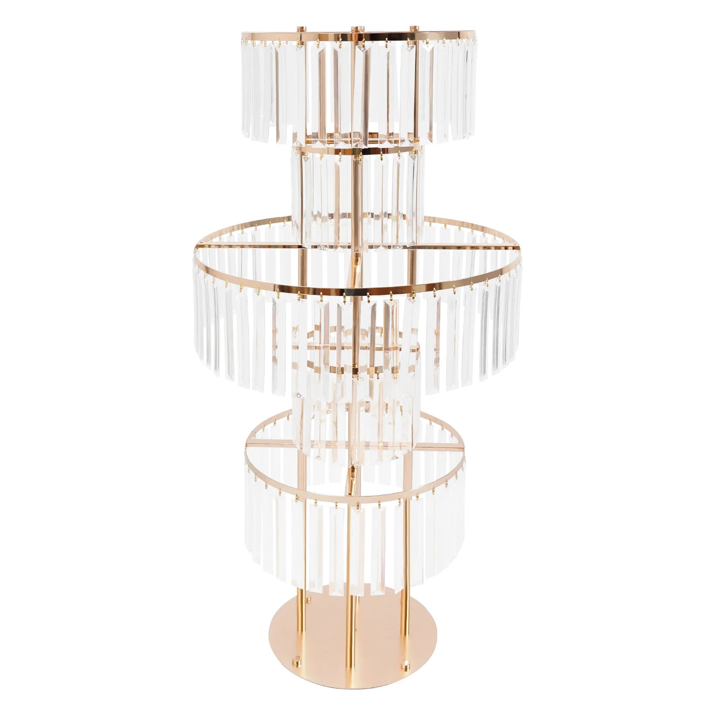5 Tiers Gold Wedding Centerpieces Flower Stand Vase Centerpiece Acrylic Flower Stand with Hanging Acrylic