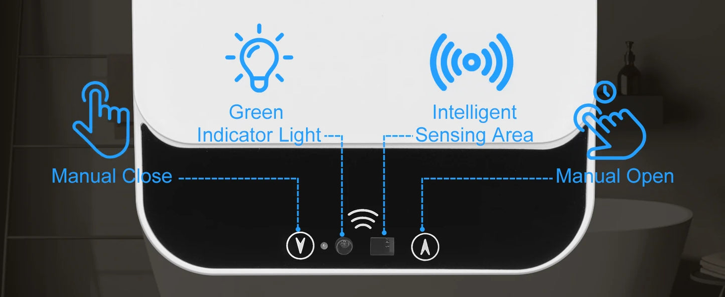 2 Pack 12L & 18L Bathroom Automatic Trash Can Touchless Motion Sensor Garbage Can with Lid for Bedroom living Room Kitchen White